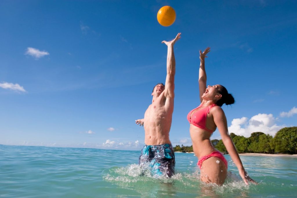 Beach games in water