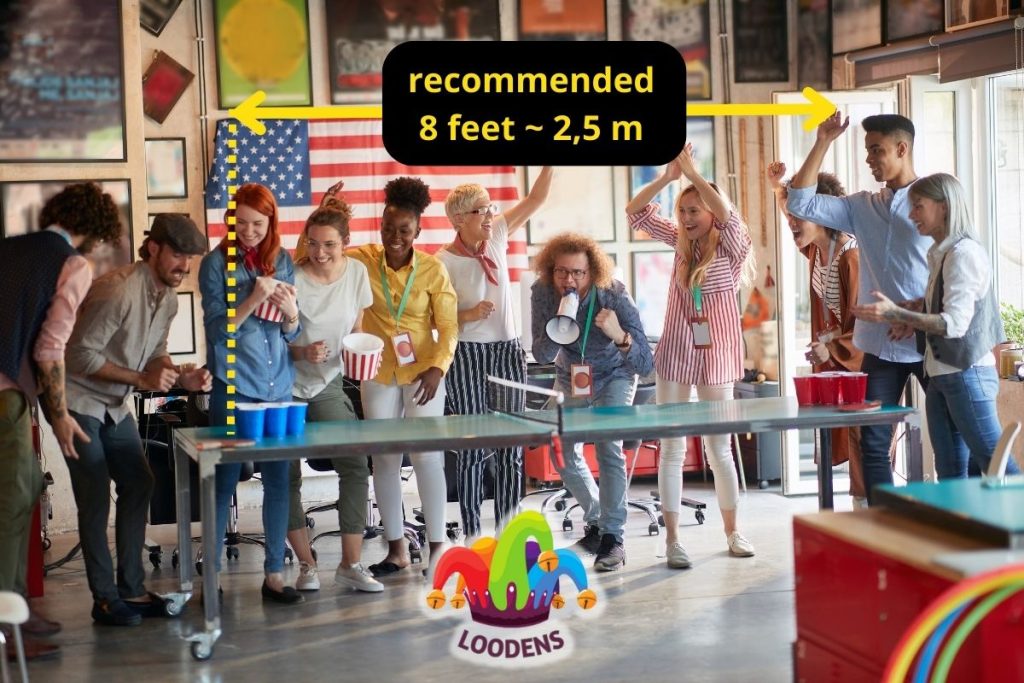 Beer Pong-regler, kasteafstand